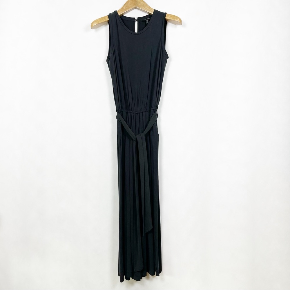 Banana Republic Women’s Black Sleeveless Wide Leg Jumpsuit Size 6 Petite Pockets